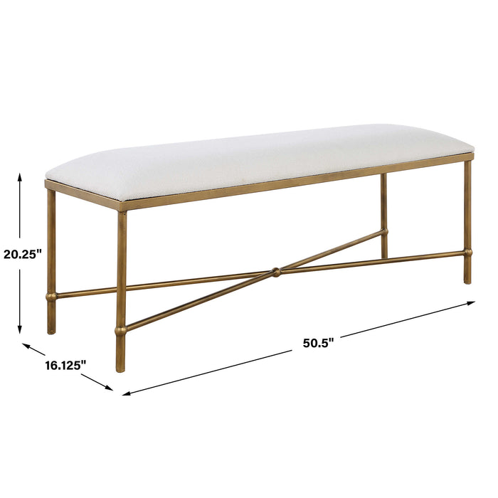 Avenham Bench Antique Gold-Furniture-Uttermost-Lighting Design Store