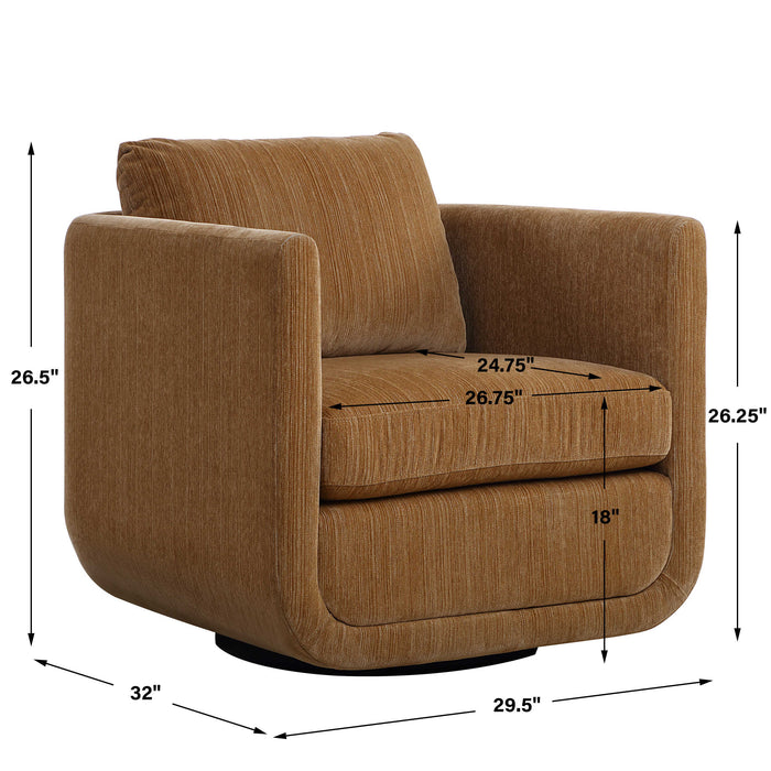 Abound Swivel Chair Ginger-Furniture-Uttermost-Lighting Design Store