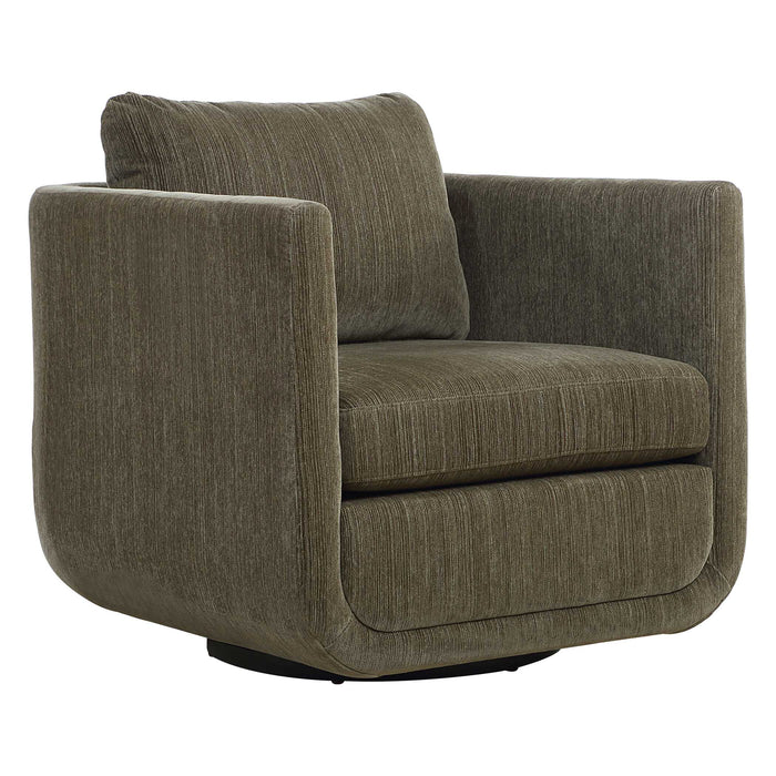 Abound Swivel Chair Textured Chenille In Herb-Furniture-Uttermost-Lighting Design Store