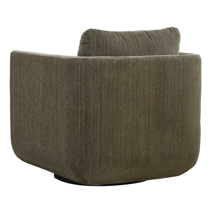 Abound Swivel Chair Textured Chenille In Herb-Furniture-Uttermost-Lighting Design Store