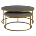 Aragon Nesting Coffee Tables Set/2 Antique Burnished Brass-Furniture-Uttermost-Lighting Design Store
