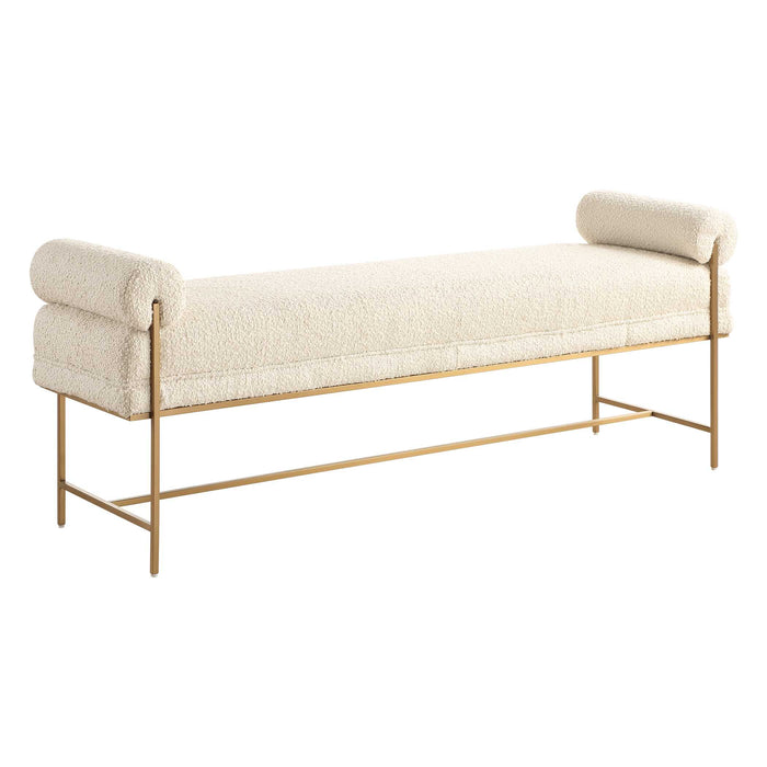 Bolster Bench Brushed Brass-Furniture-Uttermost-Lighting Design Store