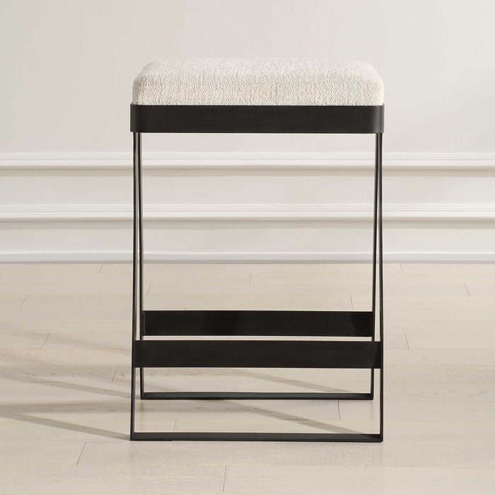 Hover Counter Stool Aged Black-Furniture-Uttermost-Lighting Design Store