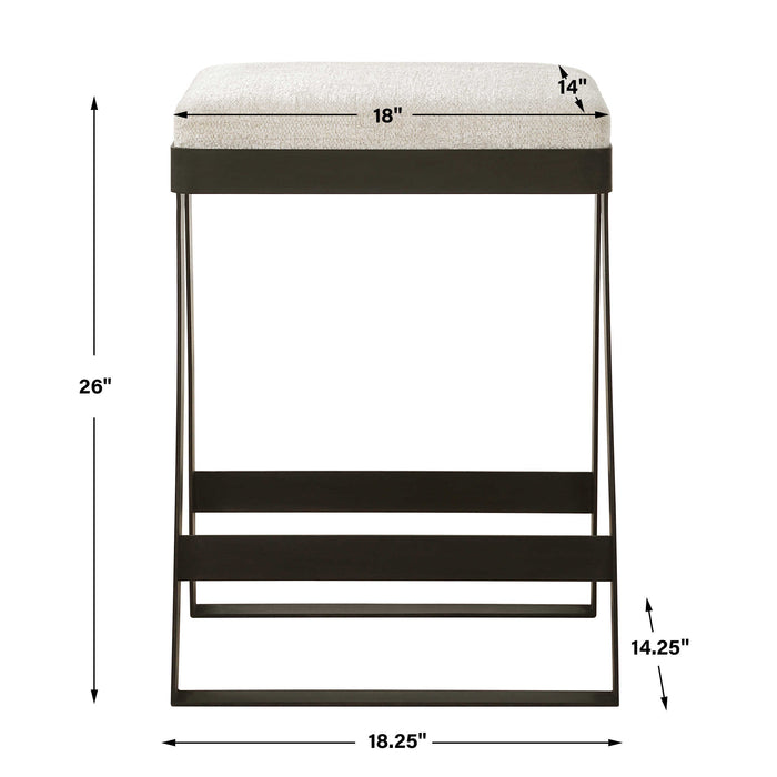 Hover Counter Stool Aged Black-Furniture-Uttermost-Lighting Design Store