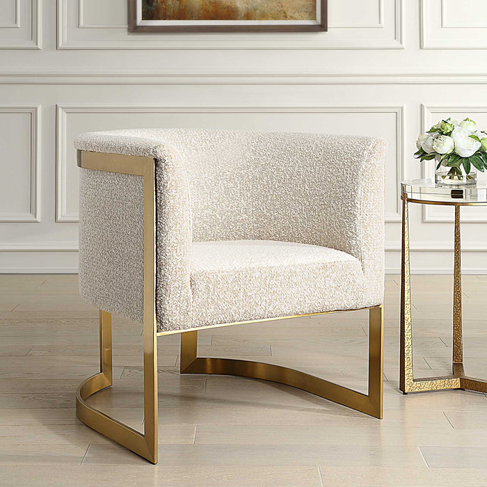 Bellina Chair Brushed Gold-Furniture-Uttermost-Lighting Design Store