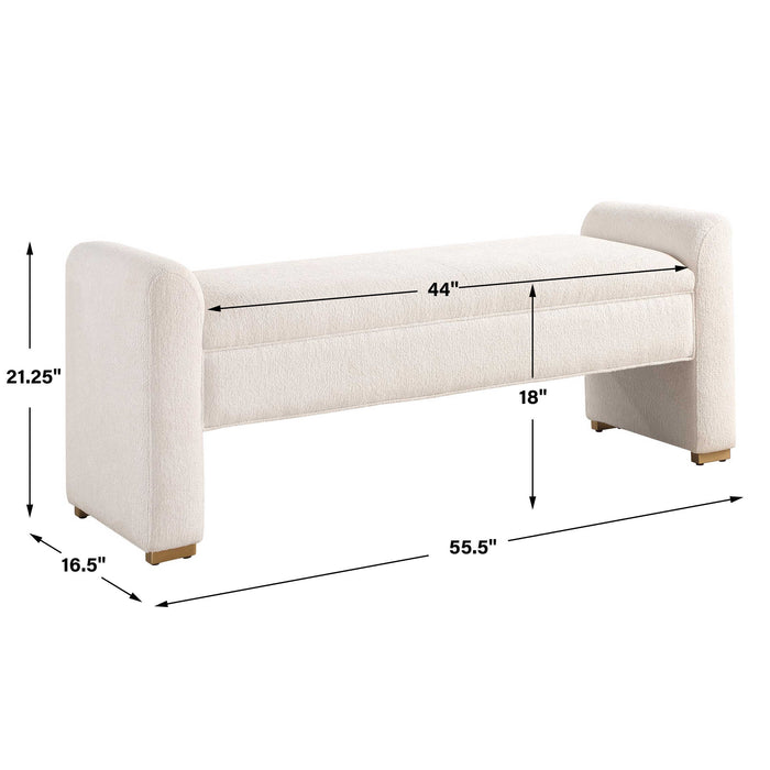 Caliste Bench Brushed Brass-Furniture-Uttermost-Lighting Design Store