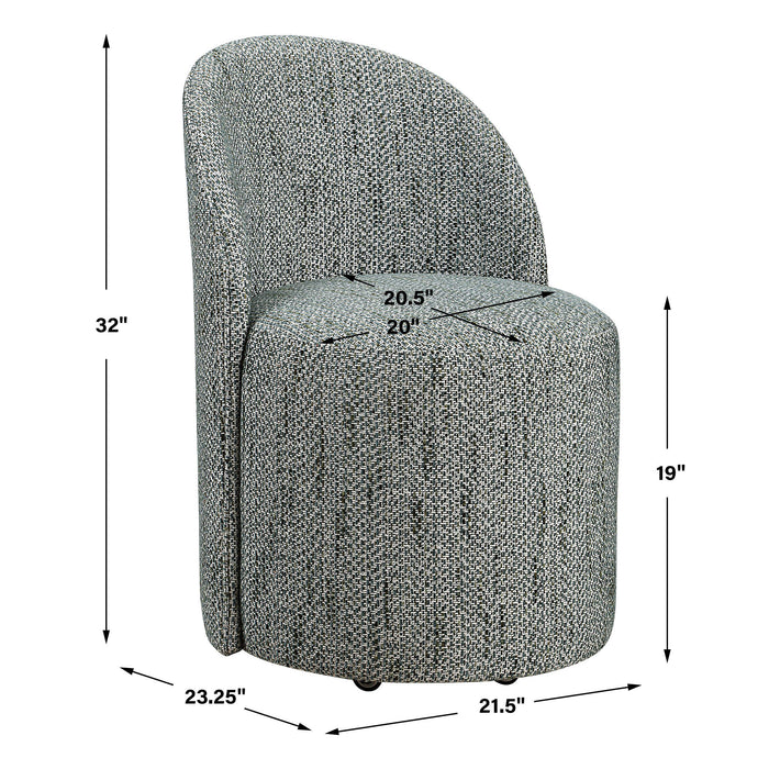 Roll With It Dining Chair White And Teal-Furniture-Uttermost-Lighting Design Store