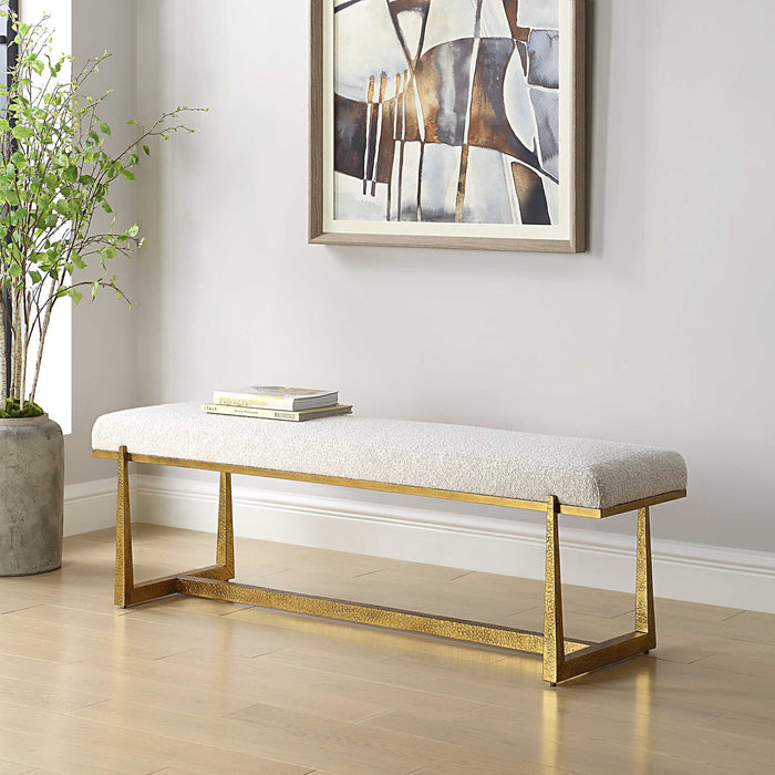 Midas Bench Antique Gold-Furniture-Uttermost-Lighting Design Store
