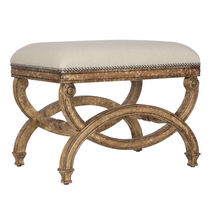 Karline Bench Antiqued Almond-Furniture-Uttermost-Lighting Design Store