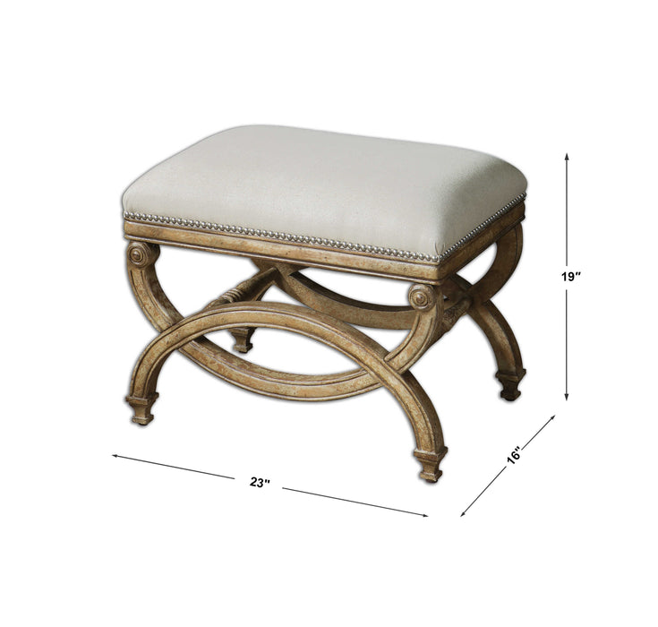 Karline Bench Antiqued Almond-Furniture-Uttermost-Lighting Design Store