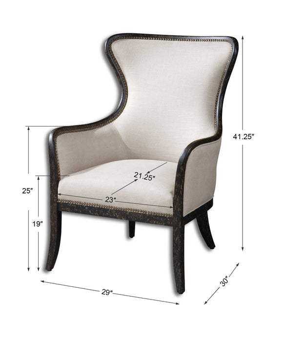 Sandy Chair Weathered Black-Furniture-Uttermost-Lighting Design Store