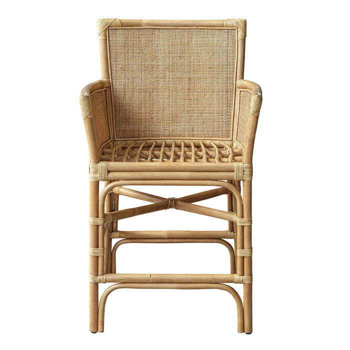 Pacific Counter Stool Natural Woven Rattan-Furniture-Uttermost-Lighting Design Store
