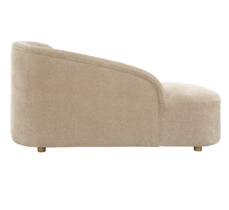 Fae Arm Chaise Lounge Flax-toned Crosshatched Velvet-Furniture-Uttermost-Lighting Design Store