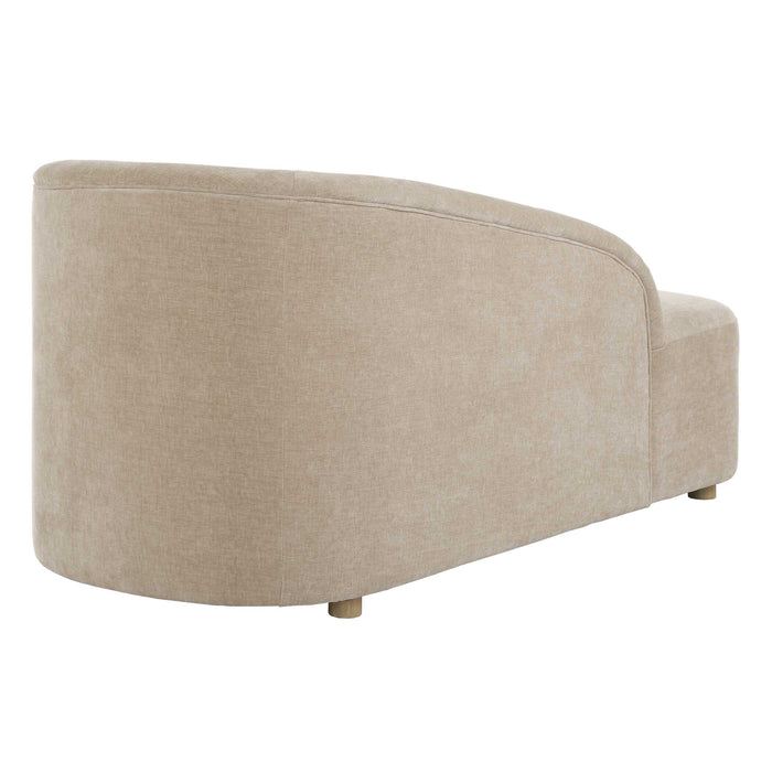 Fae Arm Chaise Lounge Flax-toned Crosshatched Velvet-Furniture-Uttermost-Lighting Design Store
