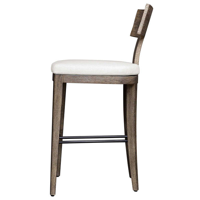 Cellini Bar Stool Weathered Gray-Furniture-Uttermost-Lighting Design Store