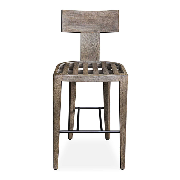 Cellini Bar Stool Weathered Gray-Furniture-Uttermost-Lighting Design Store