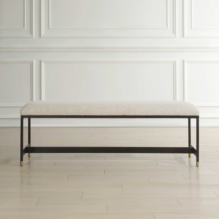 Halston Bench Matte Black-Furniture-Uttermost-Lighting Design Store