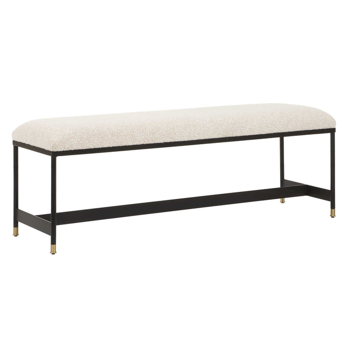 Halston Bench Matte Black-Furniture-Uttermost-Lighting Design Store