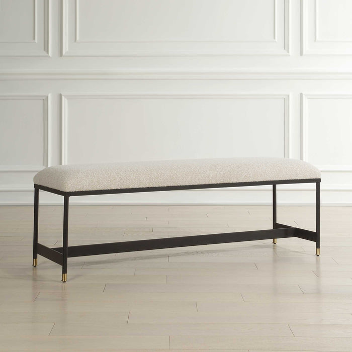 Halston Bench Matte Black-Furniture-Uttermost-Lighting Design Store