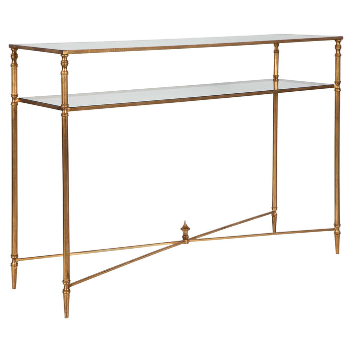 Henzler Console Table Antiqued gold leaf-Furniture-Uttermost-Lighting Design Store
