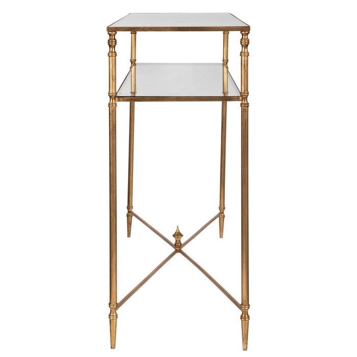 Henzler Console Table Antiqued gold leaf-Furniture-Uttermost-Lighting Design Store