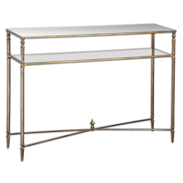 Henzler Console Table Antiqued gold leaf-Furniture-Uttermost-Lighting Design Store