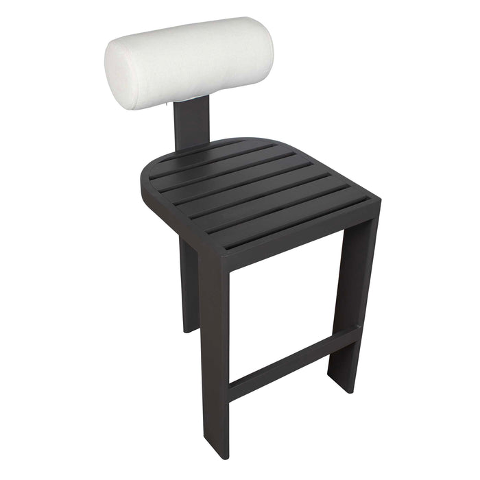 Bolster Back Bar Stool Black-Furniture-Uttermost-Lighting Design Store