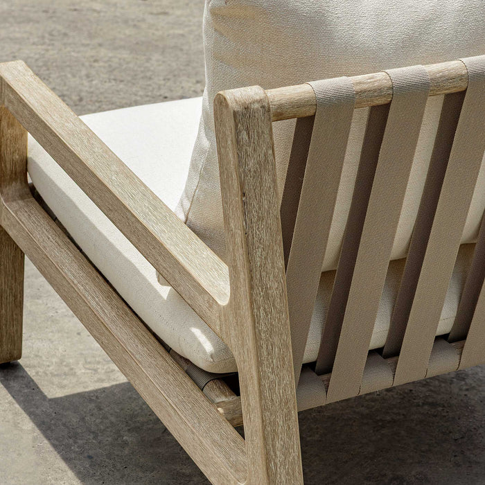 Strapped Lounge Chair Mahogany Wood-Furniture-Uttermost-Lighting Design Store