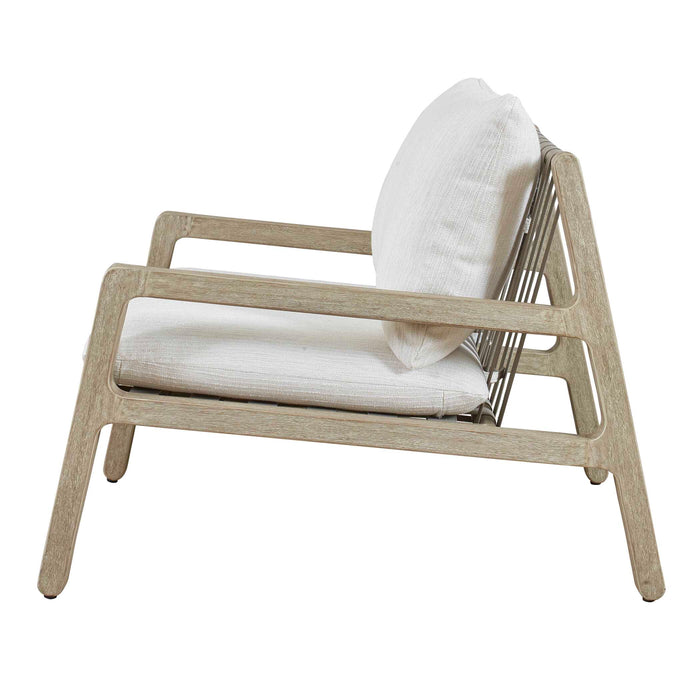 Strapped Lounge Chair Mahogany Wood-Furniture-Uttermost-Lighting Design Store