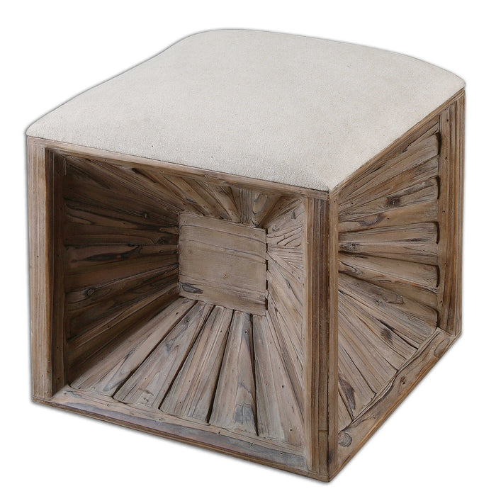 Jia Ottoman Weathered Fir Wood-Furniture-Uttermost-Lighting Design Store