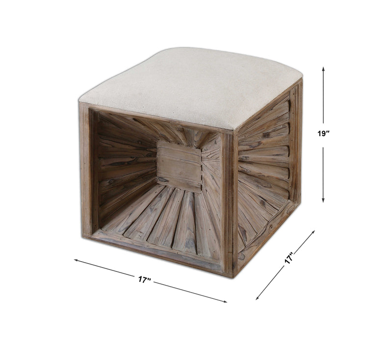 Jia Ottoman Weathered Fir Wood-Furniture-Uttermost-Lighting Design Store