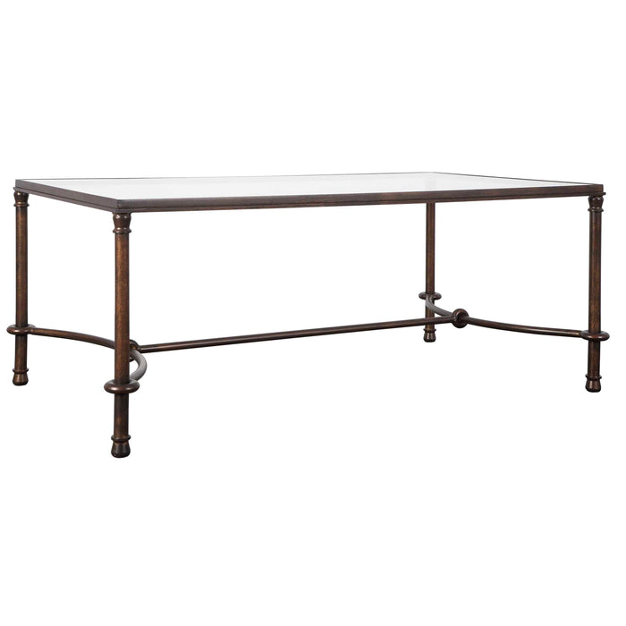 Warring Coffee Table Rustic Bronze Patina-Furniture-Uttermost-Lighting Design Store