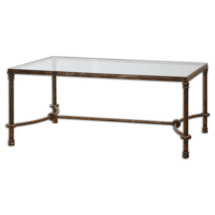 Warring Coffee Table Rustic Bronze Patina-Furniture-Uttermost-Lighting Design Store