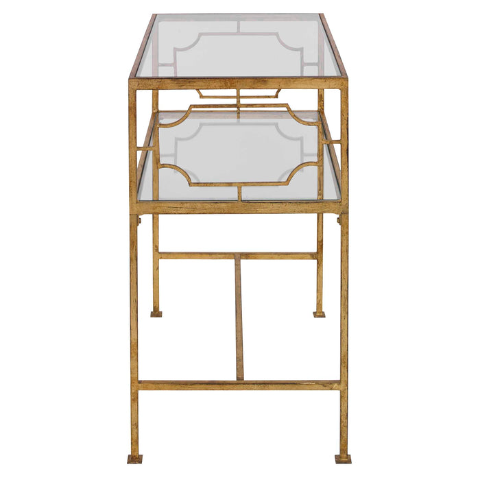 Genell Side Table Gold Leafed-Furniture-Uttermost-Lighting Design Store