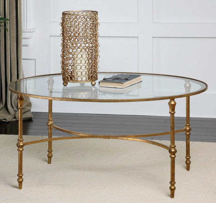 Vitya Coffee Table Gold Leafed-Furniture-Uttermost-Lighting Design Store