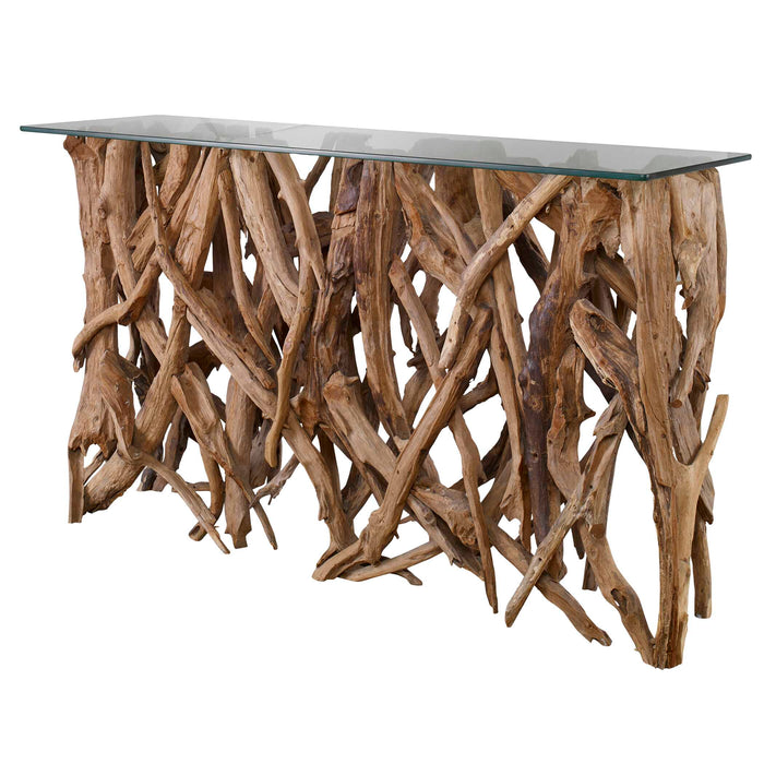 Teak Wood Console Teak Wood-Furniture-Uttermost-Lighting Design Store