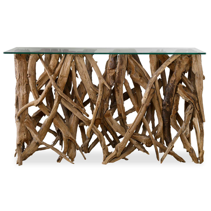 Teak Wood Console Teak Wood-Furniture-Uttermost-Lighting Design Store