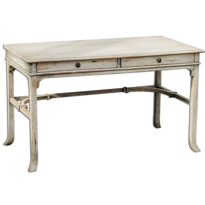 Bridgely Desk Aged White-Furniture-Uttermost-Lighting Design Store