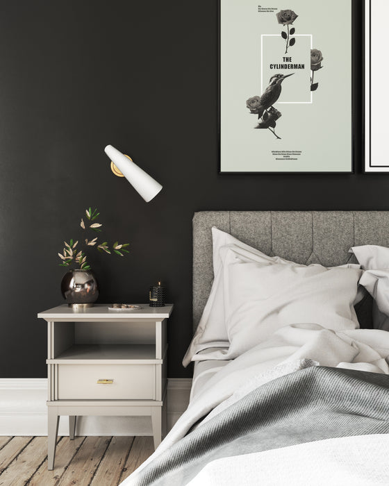 Gabriel One Light Vanity Aged Gold/White-Sconces-Alora-Lighting Design Store