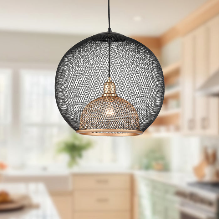 Gibraltar One Light Pendant Black/Gold-Pendants-Kuzco Lighting-Lighting Design Store