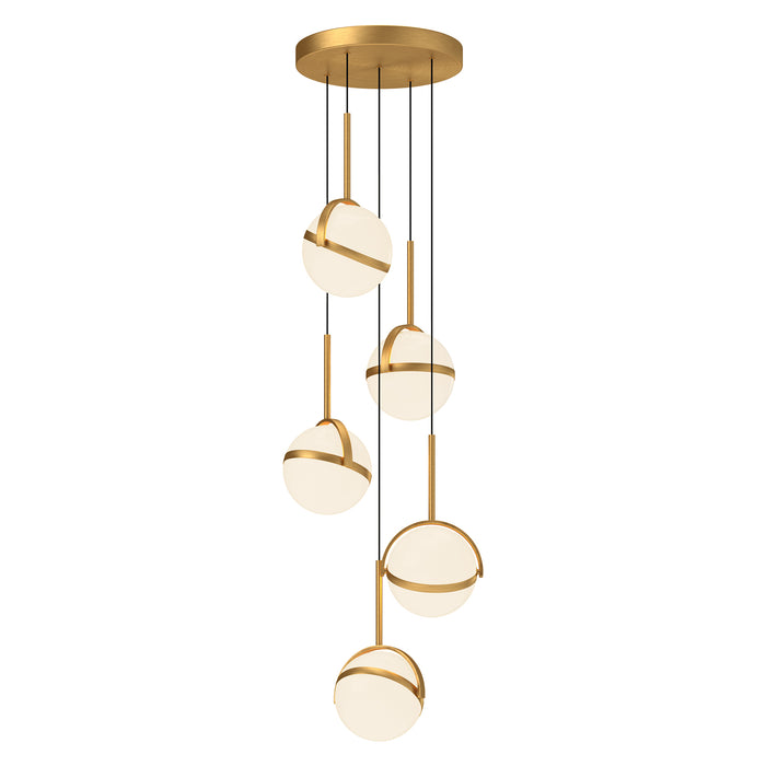 Globo LED Pendant Brushed Gold-Mini Chandeliers-Alora-Lighting Design Store