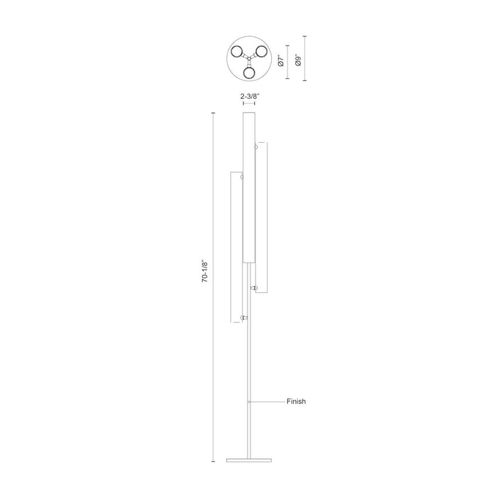 Gramercy LED Floor Lamp Black-Lamps-Kuzco Lighting-Lighting Design Store