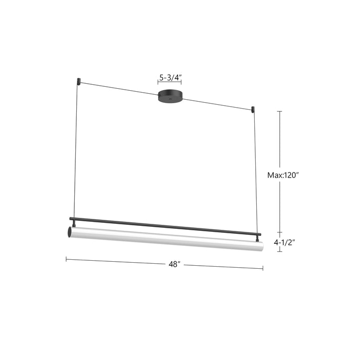 Gramercy LED Linear Pendant Black-Linear/Island-Kuzco Lighting-Lighting Design Store