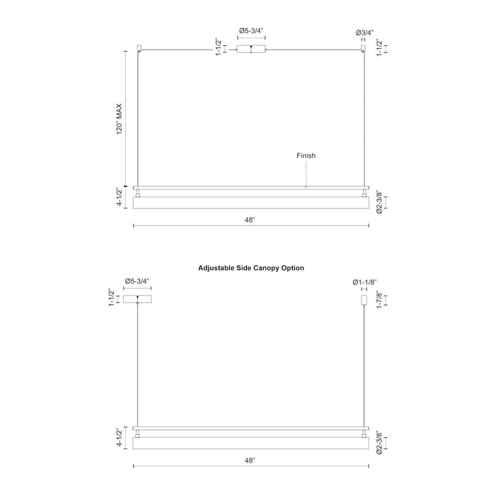 Gramercy LED Linear Pendant Black-Linear/Island-Kuzco Lighting-Lighting Design Store