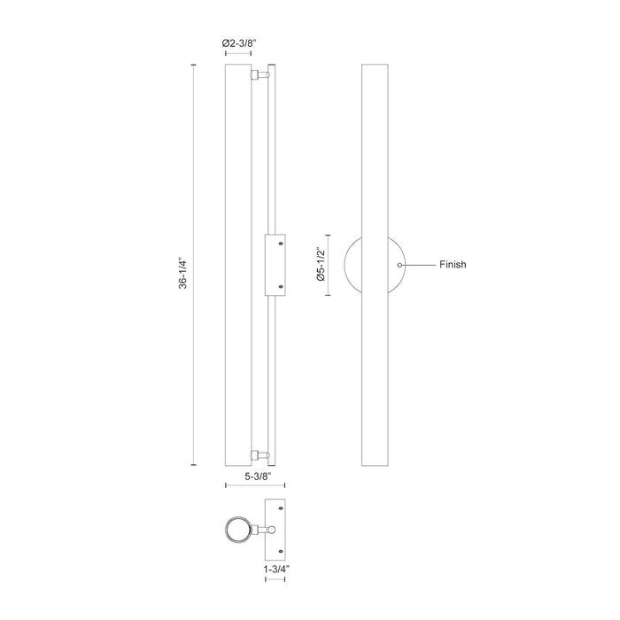 Gramercy LED Wall Sconce Black-Sconces-Kuzco Lighting-Lighting Design Store