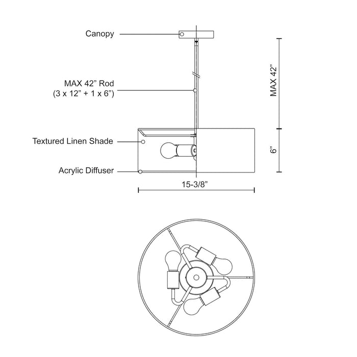 Gregory Three Light Pendant Black-Pendants-Kuzco Lighting-Lighting Design Store