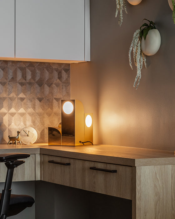 Gypsum LED Table Lamp Polished Brass-Lamps-Kuzco Lighting-Lighting Design Store