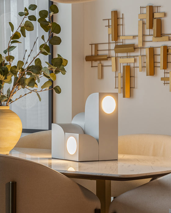 Gypsum LED Table Lamp White-Lamps-Kuzco Lighting-Lighting Design Store