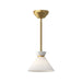 Halston One Light Pendant Brushed Gold/Glossy Opal Glass-Mini Pendants-Alora-Lighting Design Store