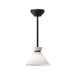 Halston One Light Pendant Glossy Opal Glass/Matte Black-Mini Pendants-Alora-Lighting Design Store
